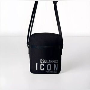 Dsquared2 Man Black  polyamide - Cow Leather Be Icon Crossbody Shoulder Bag